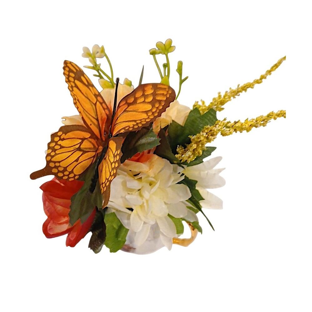 Monarch Butterfly Floral Arrangement Tea Cup POP-IN Party Birthday Get Well Gift
